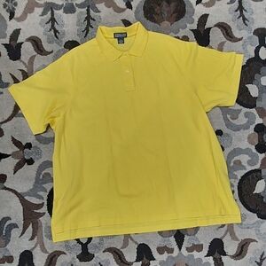 Lands End Unisex Yellow Polo Short Sleeve Shirt Sz 3X